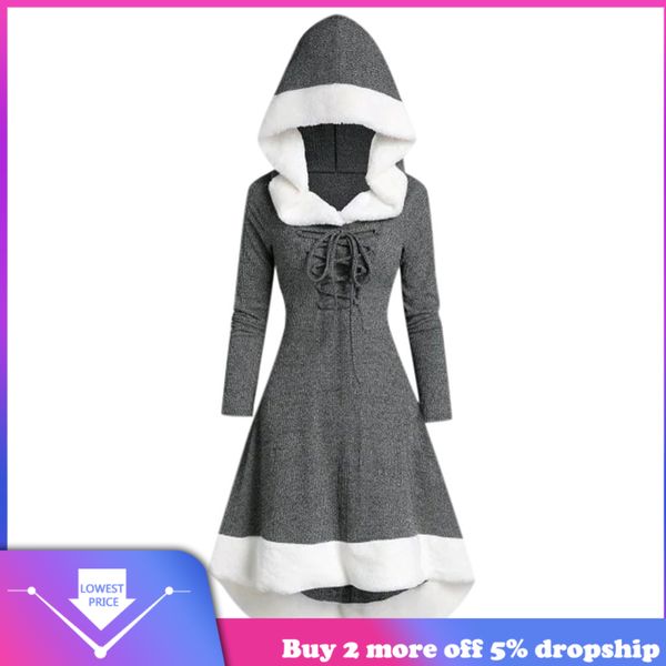 vintage dress vestido womens christmas fashion long sleeve patchwork hooded vintage dress party robe hiver femme #301102, Black;gray
vintage dress vestido womens christmas fashion long sleeve patchwork hooded vintage dress party robe hiver femme #301102, Black;gray
