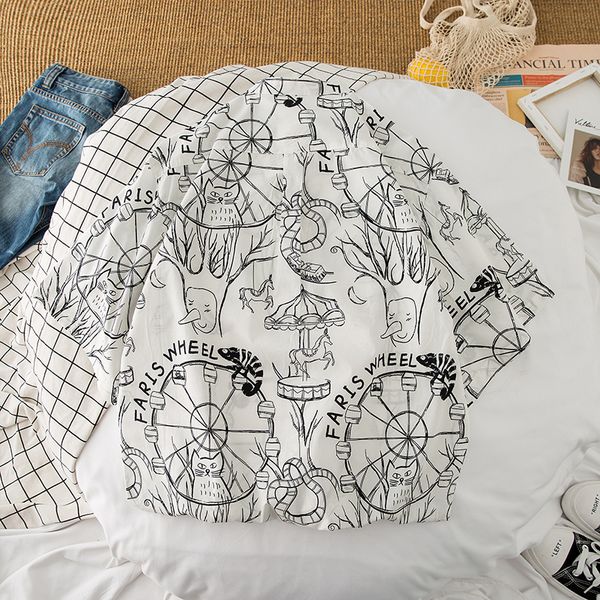2019 new korean version of the tide male harajuku quality street men loose cotton pattern super fire large size casual shirt, White;black
2019 new korean version of the tide male harajuku quality street men loose cotton pattern super fire large size casual shirt, White;black