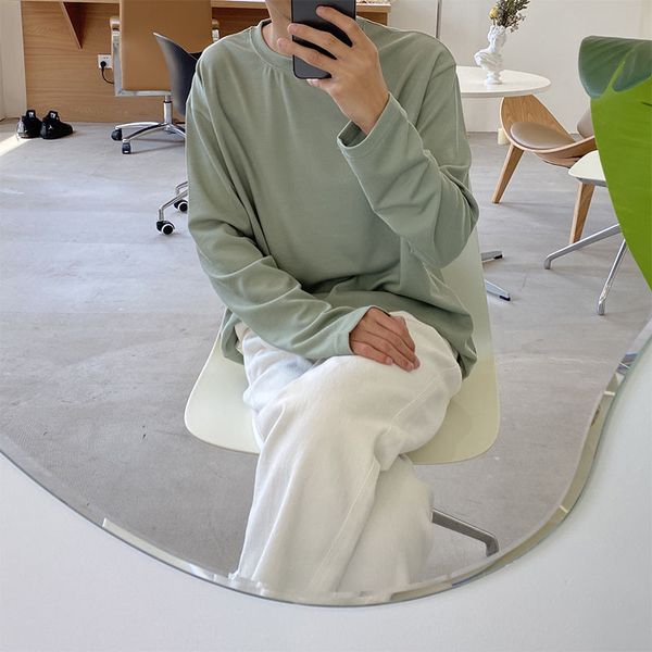 men's t-shirts spring cotton t-shirt fashion solid color o-neck long-sleeved t shirt men streetwear wild loose korean tshirt mens, White;black 
men's t-shirts spring cotton t-shirt fashion solid color o-neck long-sleeved t shirt men streetwear wild loose korean tshirt mens, White;black