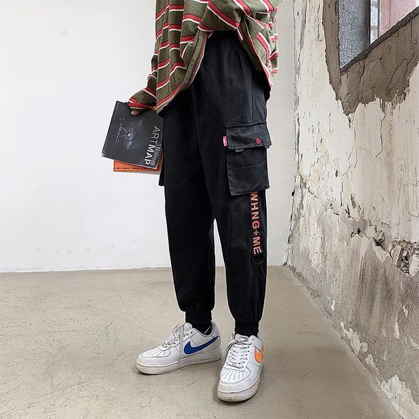 men's pants streetwear hip hop black cargo men big pocket letter printed japanese jogger beam feet harem pantolon erkek
men's pants streetwear hip hop black cargo men big pocket letter printed japanese jogger beam feet harem pantolon erkek