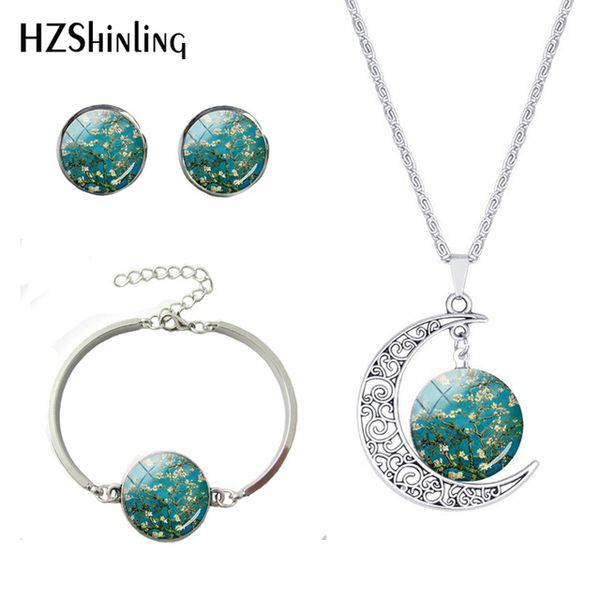 fashion jewelry for women van gogh klimt's paintings glass silver necklace earring bracelet round glass jewelry set, Slivery;golden
fashion jewelry for women van gogh klimt's paintings glass silver necklace earring bracelet round glass jewelry set, Slivery;golden