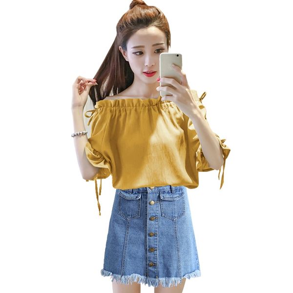 off shoulder lace up pleated neck chiffon womens and blouses solid fashion shirts short sleeve ladies blusa feminina, White
off shoulder lace up pleated neck chiffon womens and blouses solid fashion shirts short sleeve ladies blusa feminina, White