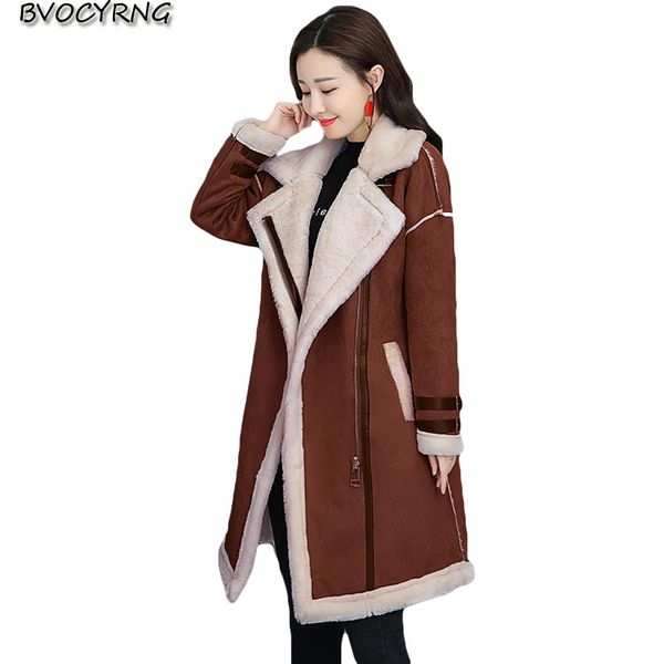 fashion plus size deer suede coat women autumn winter thick lamb hair parka 2019 new female long korean loose fur one jacket, Black
fashion plus size deer suede coat women autumn winter thick lamb hair parka 2019 new female long korean loose fur one jacket, Black
