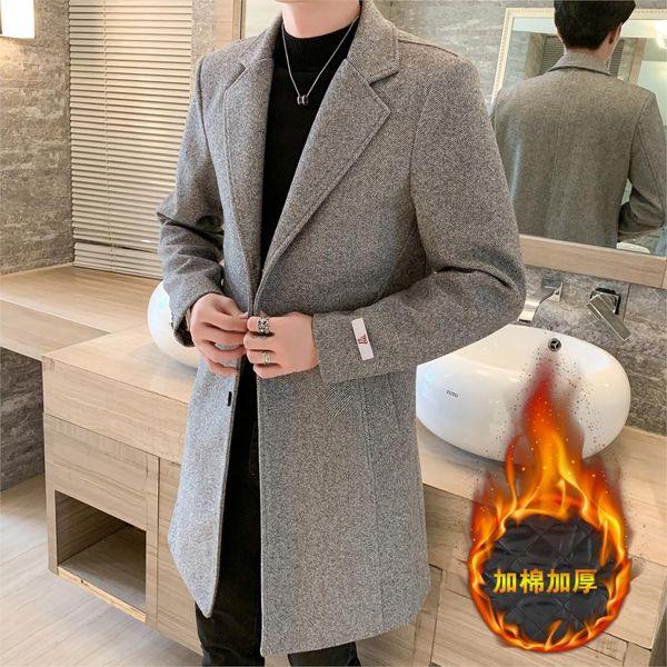 2019 brand winter warm wool coat men thick overcoats casual long coats fashion mens trench coat single breasted windbreaker, Black
2019 brand winter warm wool coat men thick overcoats casual long coats fashion mens trench coat single breasted windbreaker, Black