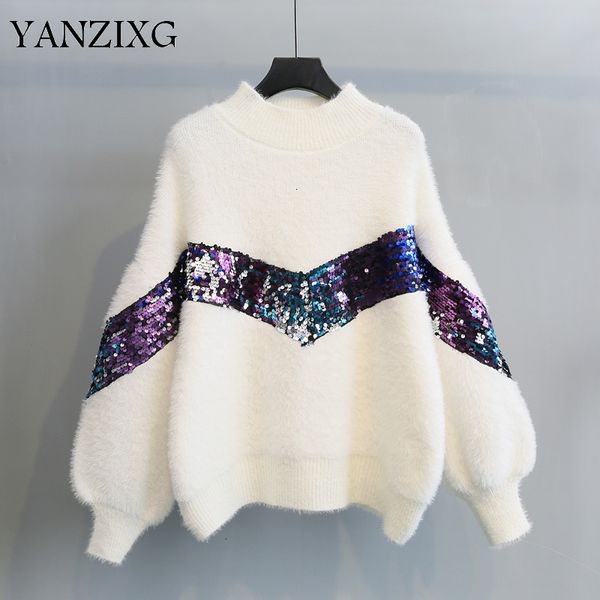 2019 autumn and winter new fashion half-high collar loose lantern sleeves fluffy pullover sweater women d332, White;black
2019 autumn and winter new fashion half-high collar loose lantern sleeves fluffy pullover sweater women d332, White;black