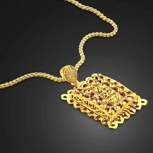 thai style gold jewelry female flower geometric pendant necklace classic box chain surface true 24k gold jewelry accessories, Silver
thai style gold jewelry female flower geometric pendant necklace classic box chain surface true 24k gold jewelry accessories, Silver
