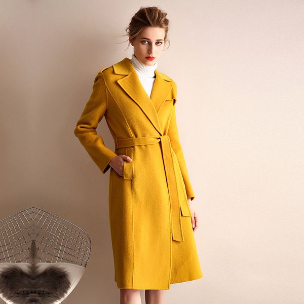 winter plus size luxury high end woolen jacket female 2019 korean style new double-sided cashmere long wool coat women, Black
winter plus size luxury high end woolen jacket female 2019 korean style new double-sided cashmere long wool coat women, Black