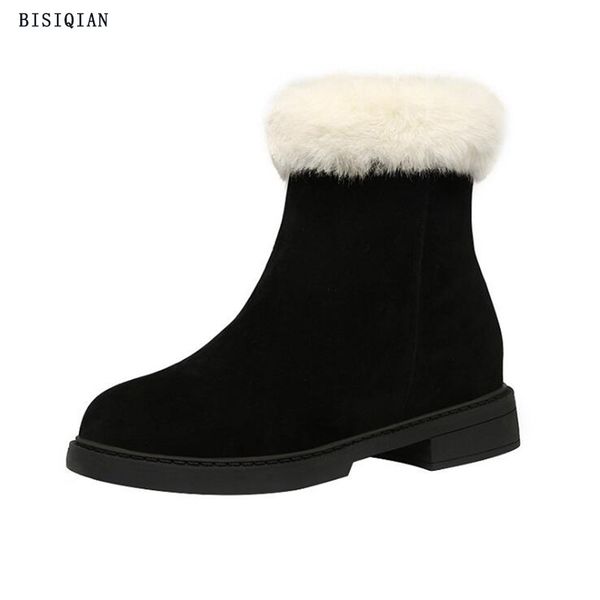 2019 winter new warm wool fur ankle boots genuine wool full grain leather long plush snow boots women wedges shoes, Black
2019 winter new warm wool fur ankle boots genuine wool full grain leather long plush snow boots women wedges shoes, Black