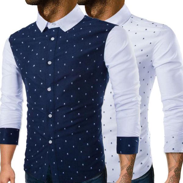 jj-y115 spring & autumn clothing england slim-fit men's long-sleeved printed shirt, White;black
jj-y115 spring & autumn clothing england slim-fit men's long-sleeved printed shirt, White;black