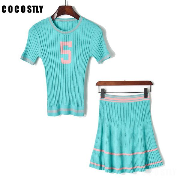 2 piece set women knitted set ice color letter 5 short sleeve + knitting pendulum skirt fashion knitting two paper skirt suit, White
2 piece set women knitted set ice color letter 5 short sleeve + knitting pendulum skirt fashion knitting two paper skirt suit, White