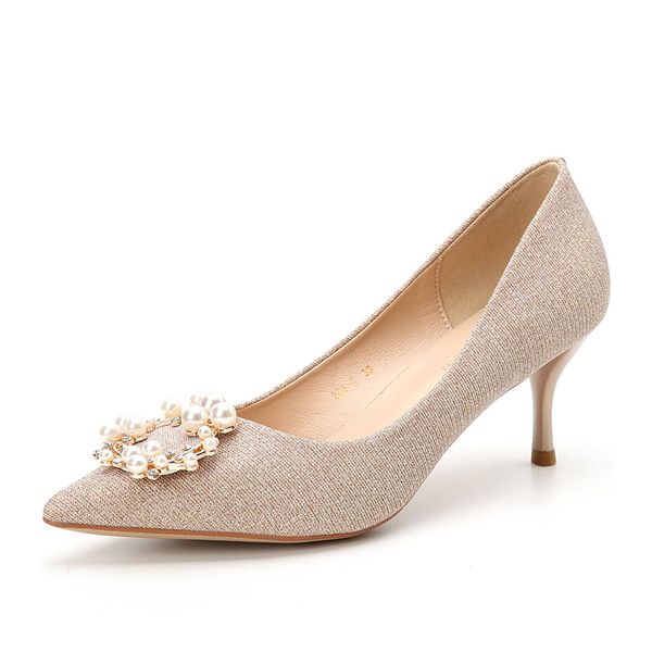 2020 women wedding shoes high heels pointed toe gold spring designer ladies shoes women pumps, Black
2020 women wedding shoes high heels pointed toe gold spring designer ladies shoes women pumps, Black