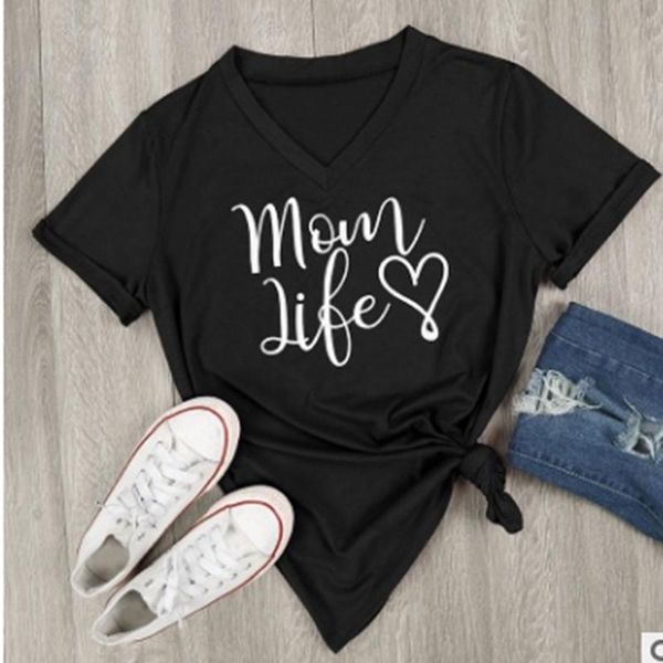 summer casual t shirt female tee loose fashion women t-shirts mom life letter printed v -neck short sleeve wholesale, White
summer casual t shirt female tee loose fashion women t-shirts mom life letter printed v -neck short sleeve wholesale, White