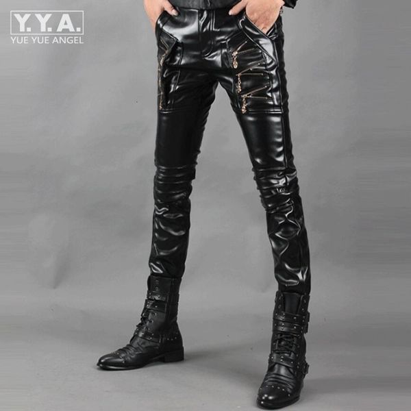 men's pants hip hop leather motorcycle slim fit for men fake zipper design trousers pu pant pantalon homme, Black
men's pants hip hop leather motorcycle slim fit for men fake zipper design trousers pu pant pantalon homme, Black