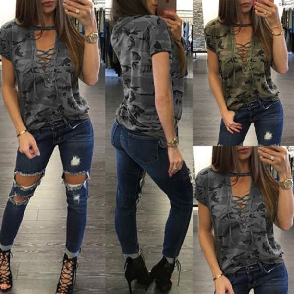 новый повседневная мода лето женщин ladies t-shirt с коротким рукавом крест ремень v-образным вырезом пуловер камуфляж печати тонкий tops 2, White
новый повседневная мода лето женщин ladies t-shirt с коротким рукавом крест ремень v-образным вырезом пуловер камуфляж печати тонкий tops 2, White