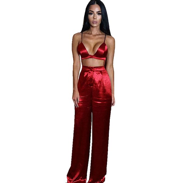 new soft summer women silk v neck crop loose pants long trousers bralette bustier clothes sets, White
new soft summer women silk v neck crop loose pants long trousers bralette bustier clothes sets, White
