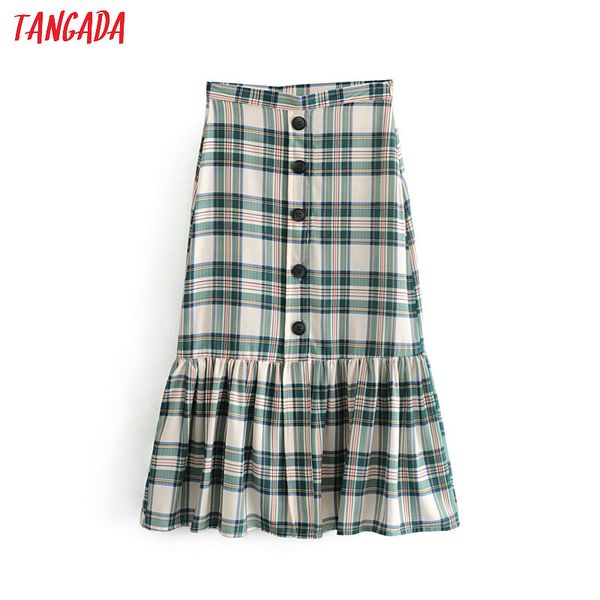 tangada women green plaid pleated midi skirts 2019 korean style summer beach skirt buttons female saias 6a147, Black
tangada women green plaid pleated midi skirts 2019 korean style summer beach skirt buttons female saias 6a147, Black