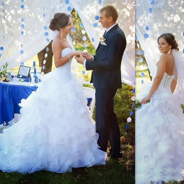 Romantic Mermaid Wedding Dresses 2019 vestido de novia Sweetheart Ruffles Tiered Tulle Lace Up Back Bridal Gowns For Outdoor Garden Wedding
Romantic Mermaid Wedding Dresses 2019 vestido de novia Sweetheart Ruffles Tiered Tulle Lace Up Back Bridal Gowns For Outdoor Garden Wedding