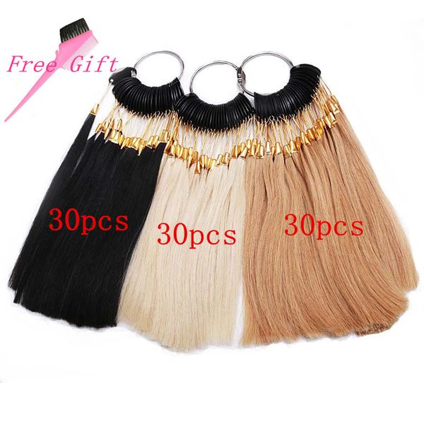 90pcs 100% human hair color rings human hair color chart samples ring
