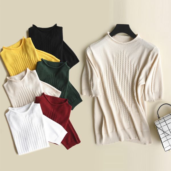 2018 summer new sweater round neck short-sleeved sweater thin section wild loose solid color bottoming shirt fashion elegant, White;black
2018 summer new sweater round neck short-sleeved sweater thin section wild loose solid color bottoming shirt fashion elegant, White;black