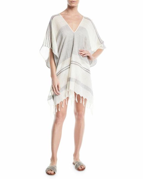 new style women bikini cover up swimwear summer beach wear loose v neck tassel half sleeve v neck stripe bathing fashion 2019, Blue;gray
new style women bikini cover up swimwear summer beach wear loose v neck tassel half sleeve v neck stripe bathing fashion 2019, Blue;gray