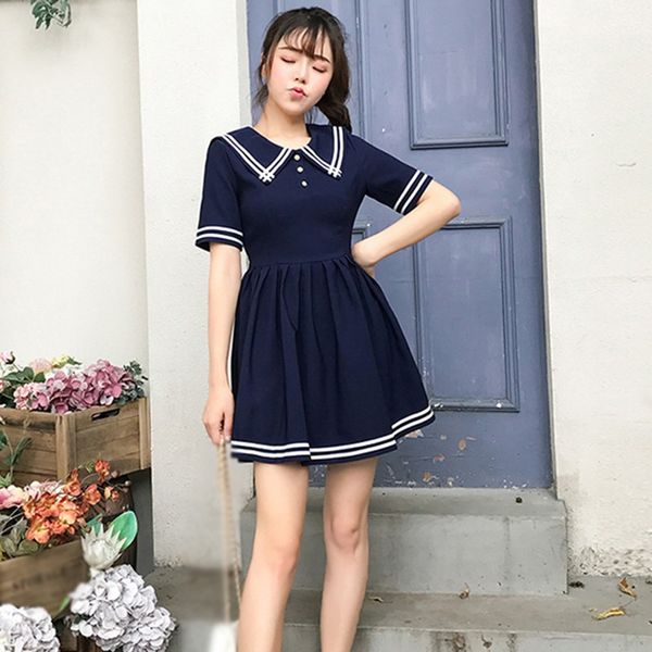 casual dresses women dress summer short sleeve fashion high waist ladies sweet sailor suit pleated, Black;gray
casual dresses women dress summer short sleeve fashion high waist ladies sweet sailor suit pleated, Black;gray