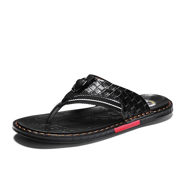 summer with buckle men's slippers leather luxury flip flops beach sandals outdoor casual slipper for men shoes zapatos de hombre, Black
summer with buckle men's slippers leather luxury flip flops beach sandals outdoor casual slipper for men shoes zapatos de hombre, Black