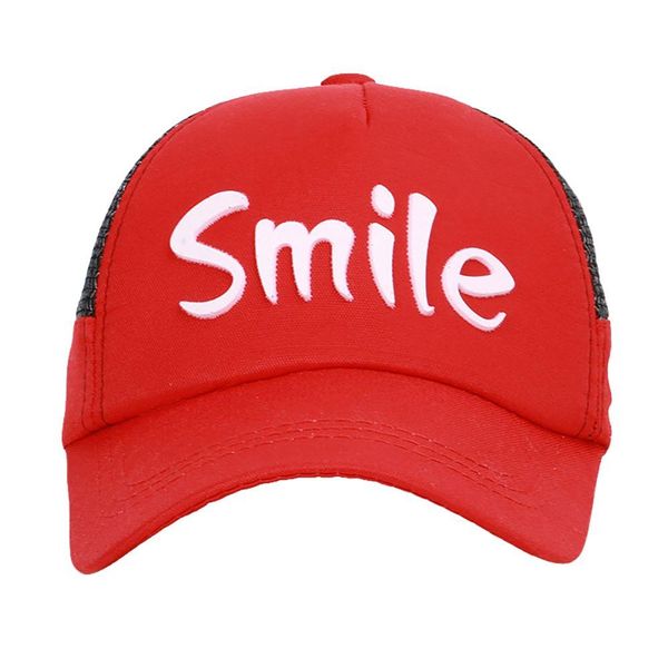 summer peaked cap smile letter printed mesh baseball hat children outdoor headwear with adjustable back closure
summer peaked cap smile letter printed mesh baseball hat children outdoor headwear with adjustable back closure