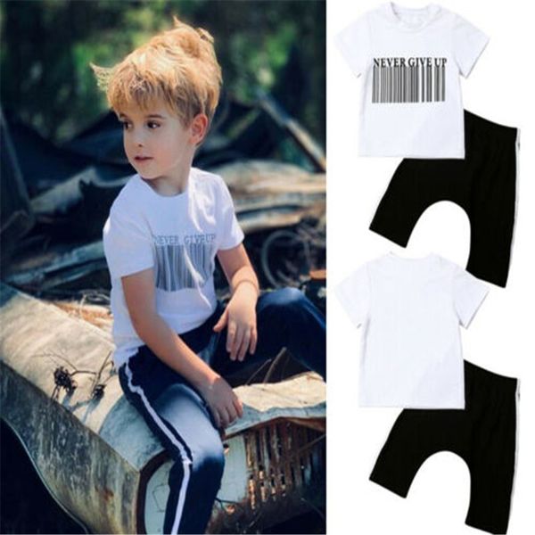 kids infant baby boys summer casual black white pullover t shirt short pants bar code print outfits 1-5years old
kids infant baby boys summer casual black white pullover t shirt short pants bar code print outfits 1-5years old