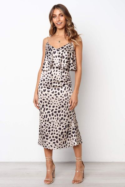 women summer new elegant dots dress spaghetti strap leopard beach dresses casual vestidoes, Black;gray
women summer new elegant dots dress spaghetti strap leopard beach dresses casual vestidoes, Black;gray