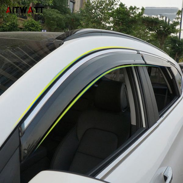 

car accessories window visor sun rain wind deflector awning shield vent guard shade cover trim 4pcs for hyundai tucson 2016 2017