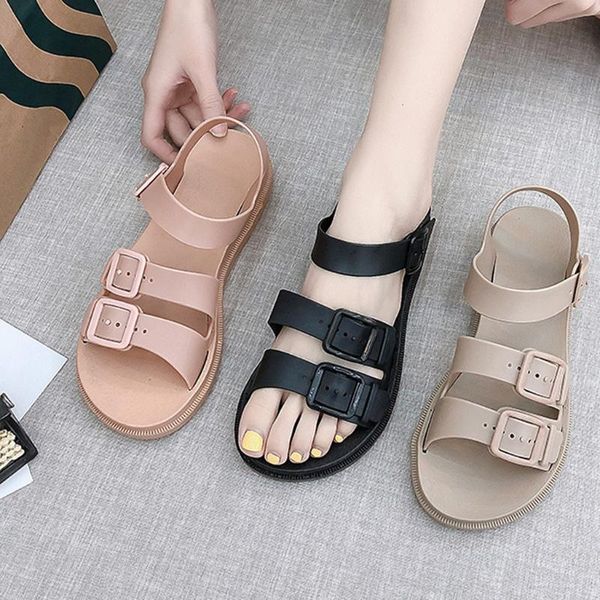 buckle strap solid color flat sandal for woman summer non-slip sandals beach shoes women's summer footwear zapatos de mujer, Black
buckle strap solid color flat sandal for woman summer non-slip sandals beach shoes women's summer footwear zapatos de mujer, Black