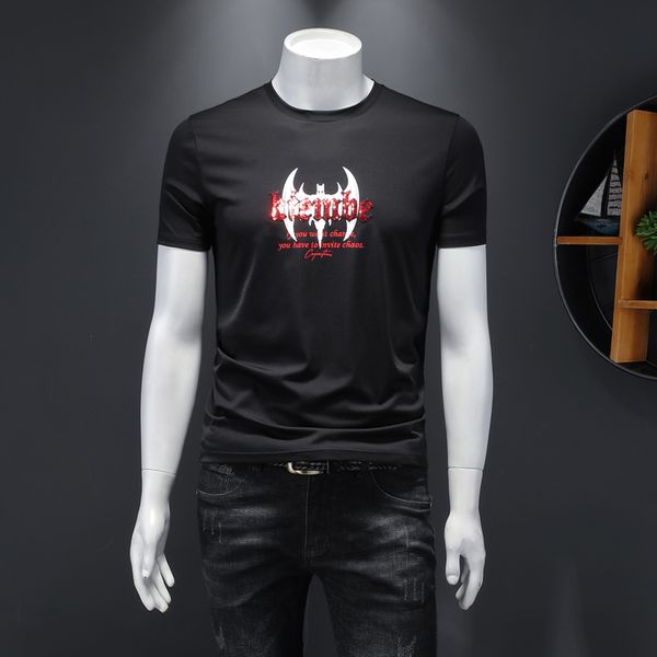 2020 summer new men's mercerized cotton short-sleeved t-shirt male korean version of the tide brand slim personality thin printed t-shi, White;black
2020 summer new men's mercerized cotton short-sleeved t-shirt male korean version of the tide brand slim personality thin printed t-shi, White;black