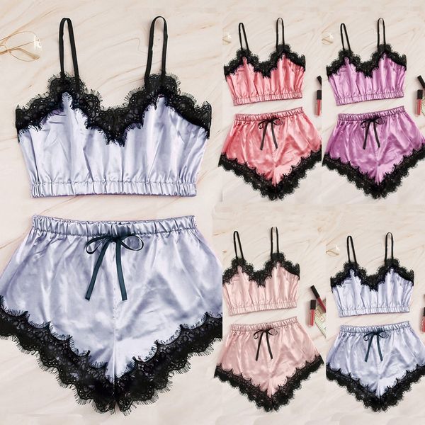 lingerie pijama mujer new women v-neck silk lace stain trim camisole pajamas sleepwear shorts set pajamas women, Black;red
lingerie pijama mujer new women v-neck silk lace stain trim camisole pajamas sleepwear shorts set pajamas women, Black;red