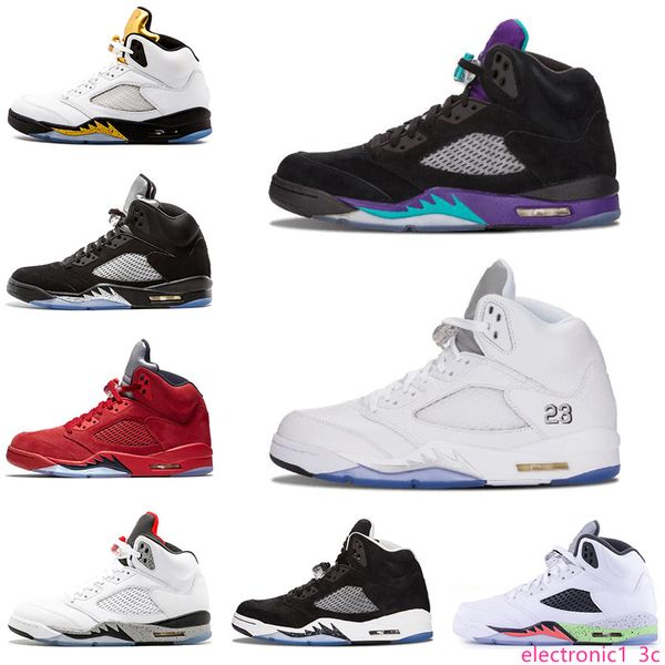 2019 mens basketball shoes 5 5s black grape white cement oreo olympic gold medal space jam blue fire red sport sneakers size 7-13, Black;green
2019 mens basketball shoes 5 5s black grape white cement oreo olympic gold medal space jam blue fire red sport sneakers size 7-13, Black;green