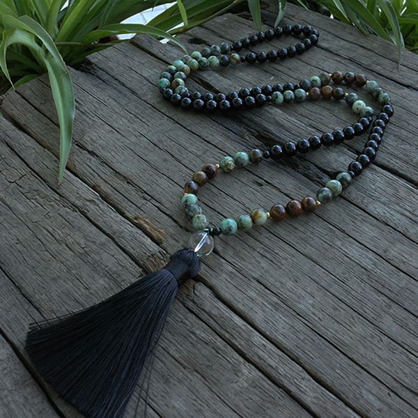 8mm african turquoise and onyx beads necklace, confidence and lucky japamala, 108 bead mala, mala jewelry, mala prayer beads, Silver
8mm african turquoise and onyx beads necklace, confidence and lucky japamala, 108 bead mala, mala jewelry, mala prayer beads, Silver
