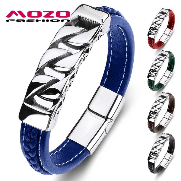 mozo fashion trendy punk men bracelet genuine leather stainless steel charm bracelet women jewelry bracelets blue, White
mozo fashion trendy punk men bracelet genuine leather stainless steel charm bracelet women jewelry bracelets blue, White