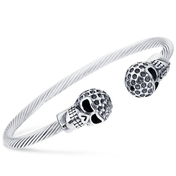 antique silver punk skull bracelet&bangles for women stainless steel gothic jewelry fashion with crystals, Black
antique silver punk skull bracelet&bangles for women stainless steel gothic jewelry fashion with crystals, Black