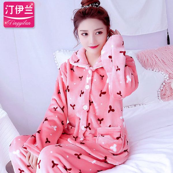thickening women winter flannel pajamas coral fleece pajama sets sleepwear velvet long-sleeve casual nightgown, Black;brown
thickening women winter flannel pajamas coral fleece pajama sets sleepwear velvet long-sleeve casual nightgown, Black;brown