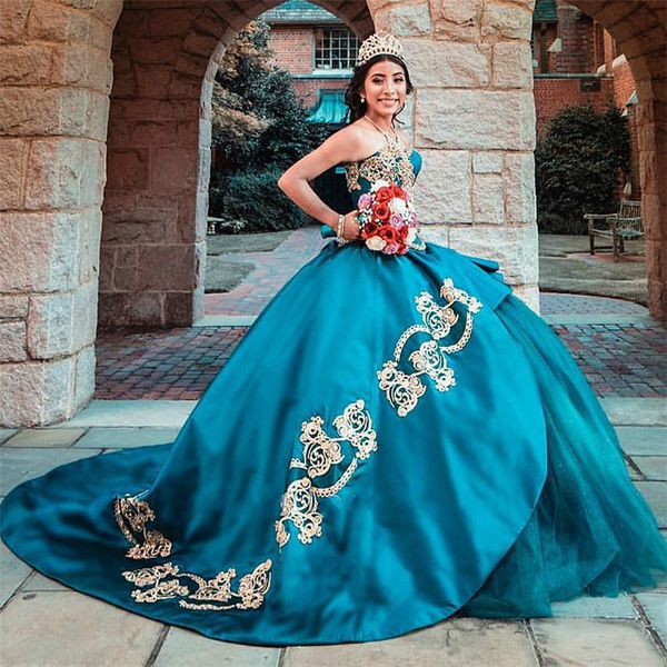 hunter green ball gown quinceanera dresses sweetheart gold appliqued sweep train satin sweet 16 evening dress plus size prom gowns pearls, Blue;red
hunter green ball gown quinceanera dresses sweetheart gold appliqued sweep train satin sweet 16 evening dress plus size prom gowns pearls, Blue;red