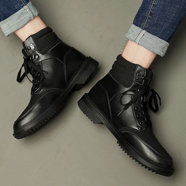 men boots genuine leather autumn shoes male high motorcycle boots lace up winter boot plush fur warm snow, Black
men boots genuine leather autumn shoes male high motorcycle boots lace up winter boot plush fur warm snow, Black