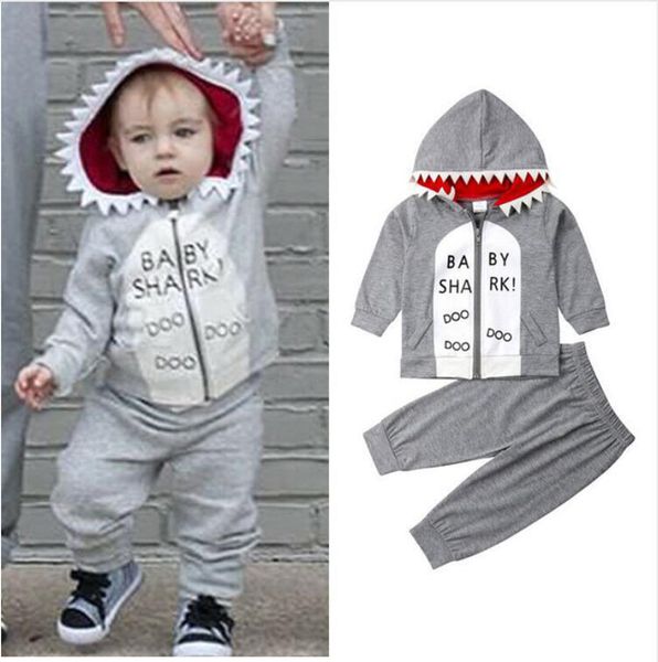 2019 New Boys Baby shark INS suit kids Cartoon shark hoodie coat +trousers 2pcs sets clothing C2
2019 New Boys Baby shark INS suit kids Cartoon shark hoodie coat +trousers 2pcs sets clothing C2