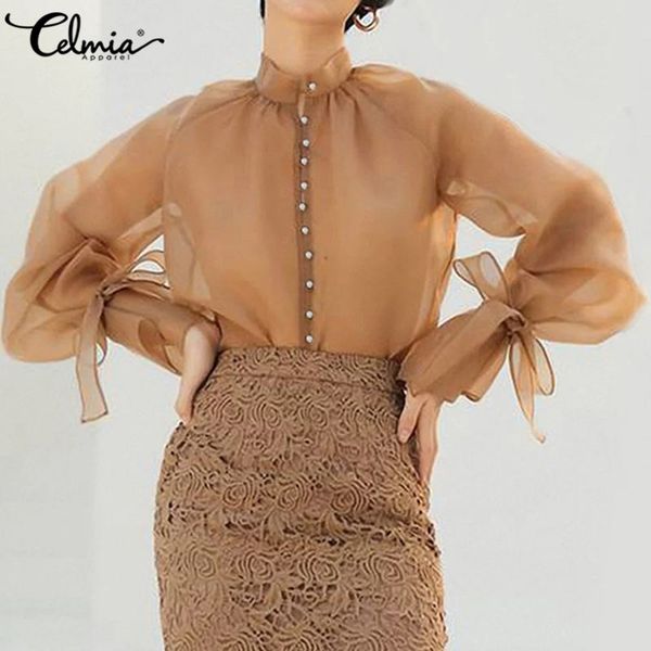 celmia women blouses see through transparent mesh long sleeve sheer ladies shirts casual buttons fashion blusas mujer, White
celmia women blouses see through transparent mesh long sleeve sheer ladies shirts casual buttons fashion blusas mujer, White