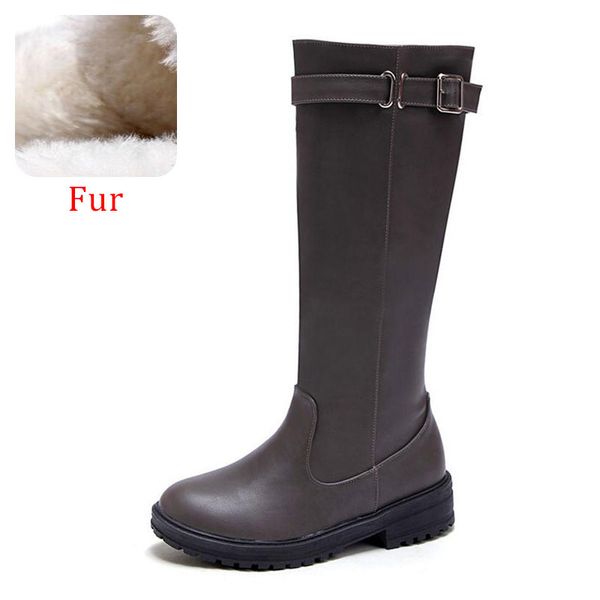 kemekiss women knee high boots winter buckle plush fur warm shoes women flats boots new fashion round toe footwear size 34-43, Black
kemekiss women knee high boots winter buckle plush fur warm shoes women flats boots new fashion round toe footwear size 34-43, Black