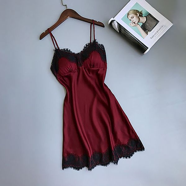 lingerie satin nightgown summer dress lace trim night dress sleepwear babydoll nightwear casual homewear femme, Black;red
lingerie satin nightgown summer dress lace trim night dress sleepwear babydoll nightwear casual homewear femme, Black;red