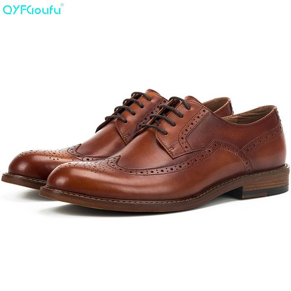 qyfcioufu luxury italian brand men dress shoes men business flat shoes genuine leather breathable formal office brogue, Black
qyfcioufu luxury italian brand men dress shoes men business flat shoes genuine leather breathable formal office brogue, Black