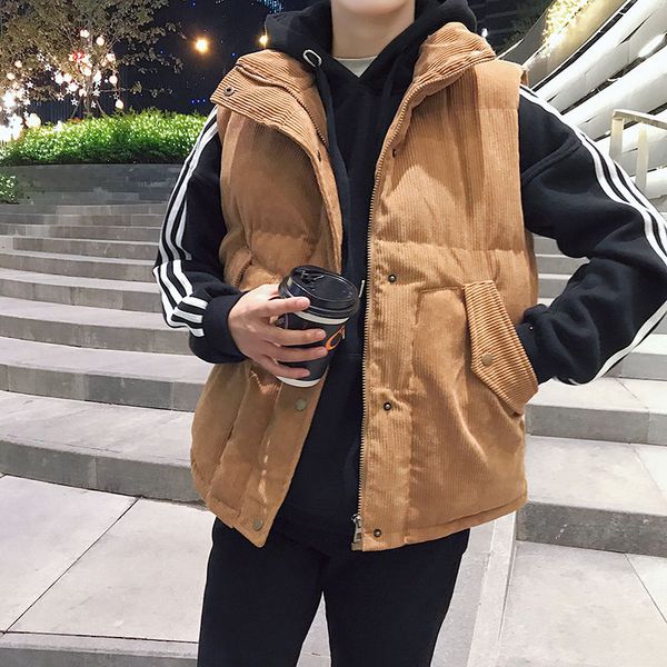 winter thickening vest men's warm fashion solid color casual cotton corduroy vest men streetwear wild loose couple m-2xl, Black;white
winter thickening vest men's warm fashion solid color casual cotton corduroy vest men streetwear wild loose couple m-2xl, Black;white