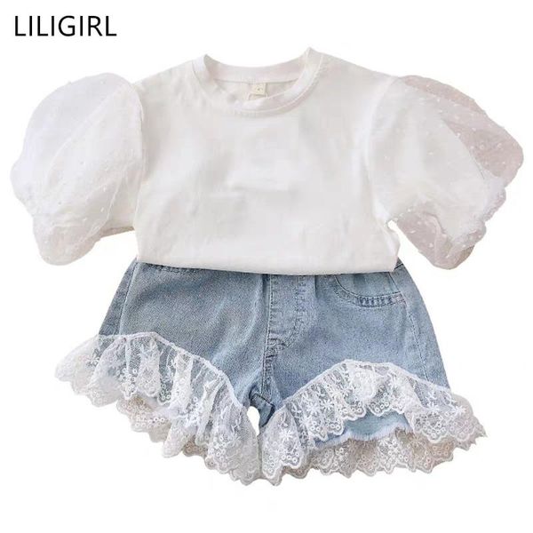 2020 baby girl clothes sets summer kids mesh sleeves and jeans outfits fashion toddler girls clothing suits, White
2020 baby girl clothes sets summer kids mesh sleeves and jeans outfits fashion toddler girls clothing suits, White