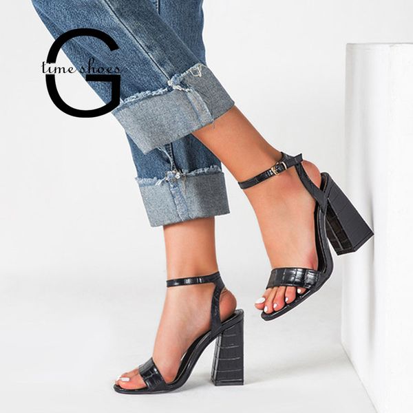 gtime shoes women sandals high heel sandals newpattern leather peep toe ankle buckle strap party sandalias mujer zb07, Black
gtime shoes women sandals high heel sandals newpattern leather peep toe ankle buckle strap party sandalias mujer zb07, Black