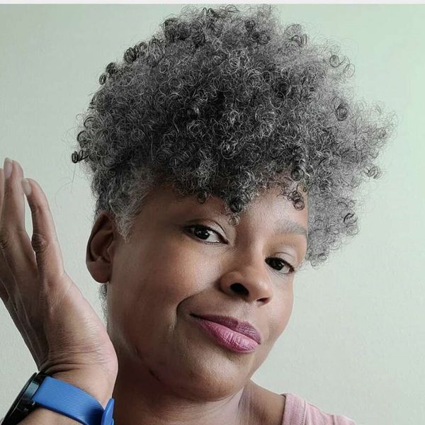 afro puff drawstring ponytail kinky curly afro clip on updo chignon bun hair piece extensions for african american women medium size (gray), Black
afro puff drawstring ponytail kinky curly afro clip on updo chignon bun hair piece extensions for african american women medium size (gray), Black