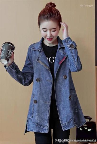 coats autumn long sleeve lapel neck ladies outerwear casual single breasted loose womens coats denim womens trench, Tan;black 
coats autumn long sleeve lapel neck ladies outerwear casual single breasted loose womens coats denim womens trench, Tan;black